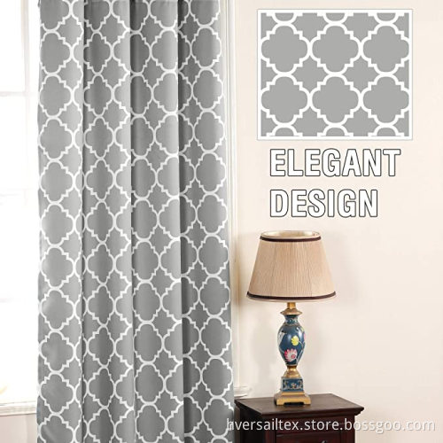 Geometric Moroccan Printed Draperies Window Curtains